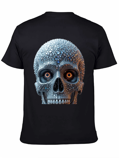 Rhinestone Skull Graphic Tee - Edgy Streetwear
