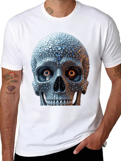 Rhinestone Skull Graphic Tee - Edgy Streetwear