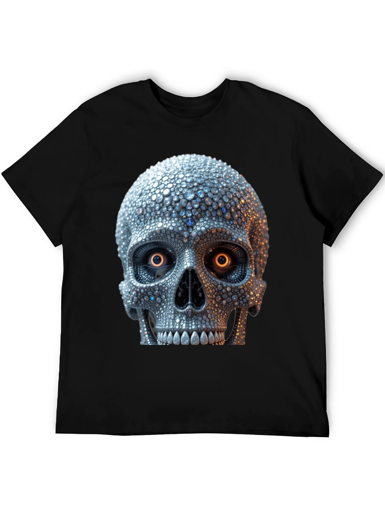 Rhinestone Skull Graphic Tee - Edgy Streetwear
