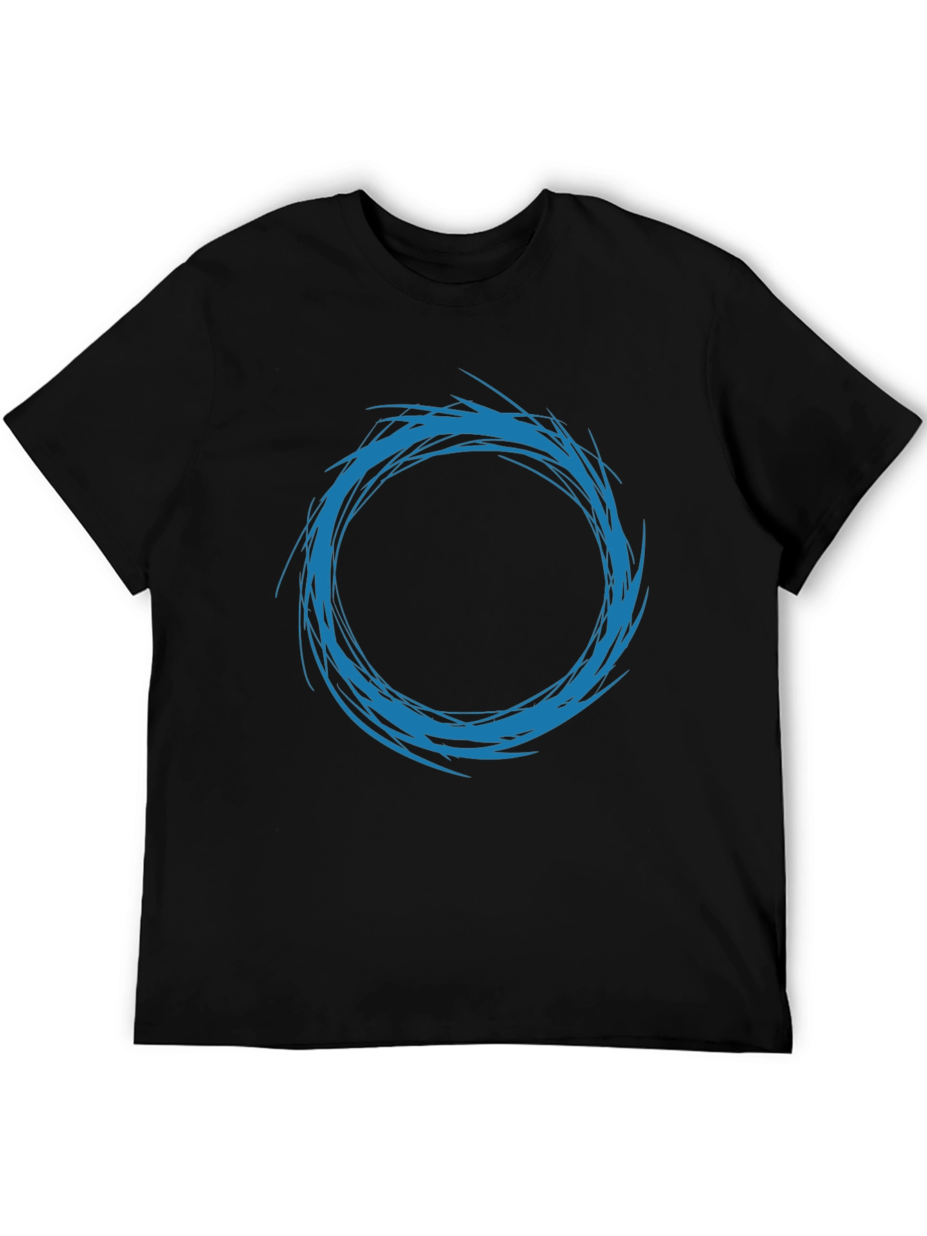 Abstract Circle Design T-Shirt - Black