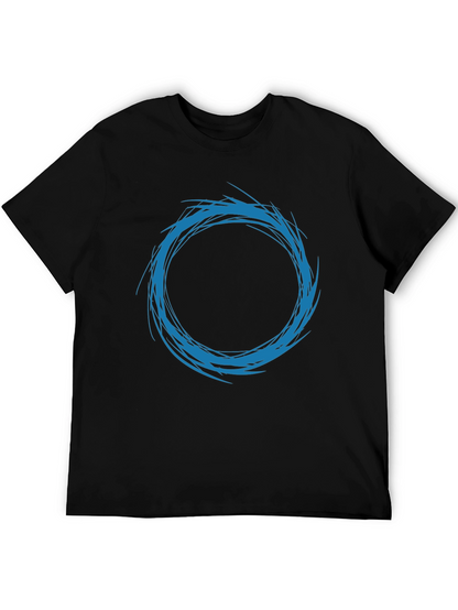Abstract Circle Design T-Shirt - Black