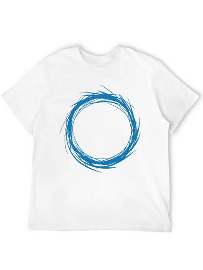 Abstract Circle Design T-Shirt - Black