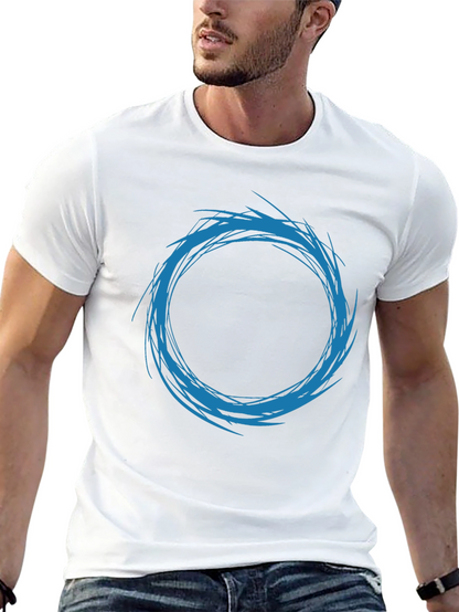 Abstract Circle Design T-Shirt - Black