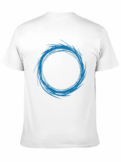 Abstract Circle Design T-Shirt - Black