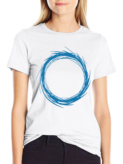 Abstract Circle Design T-Shirt - Black