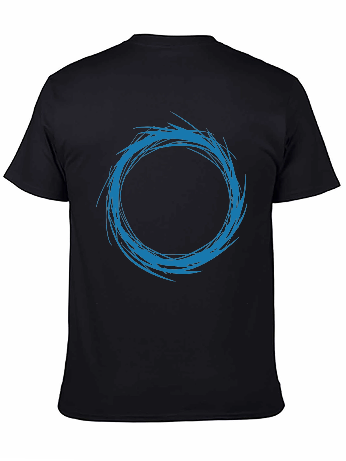 Abstract Circle Design T-Shirt - Black