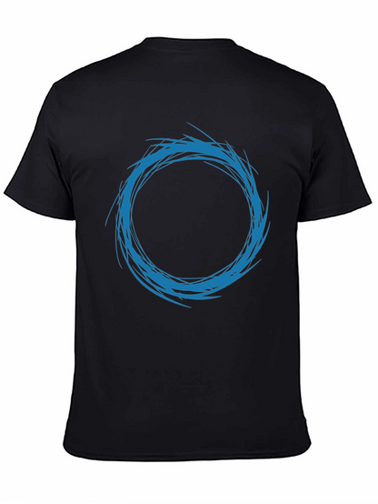 Abstract Circle Design T-Shirt - Black