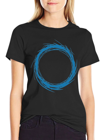Abstract Circle Design T-Shirt - Black