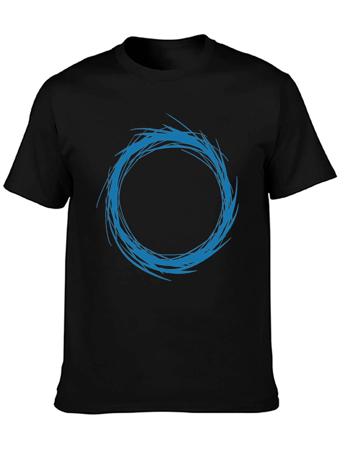 Abstract Circle Design T-Shirt - Black