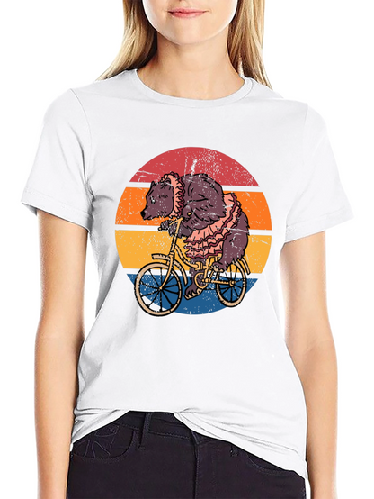 Bear on Bicycle Graphic Tee