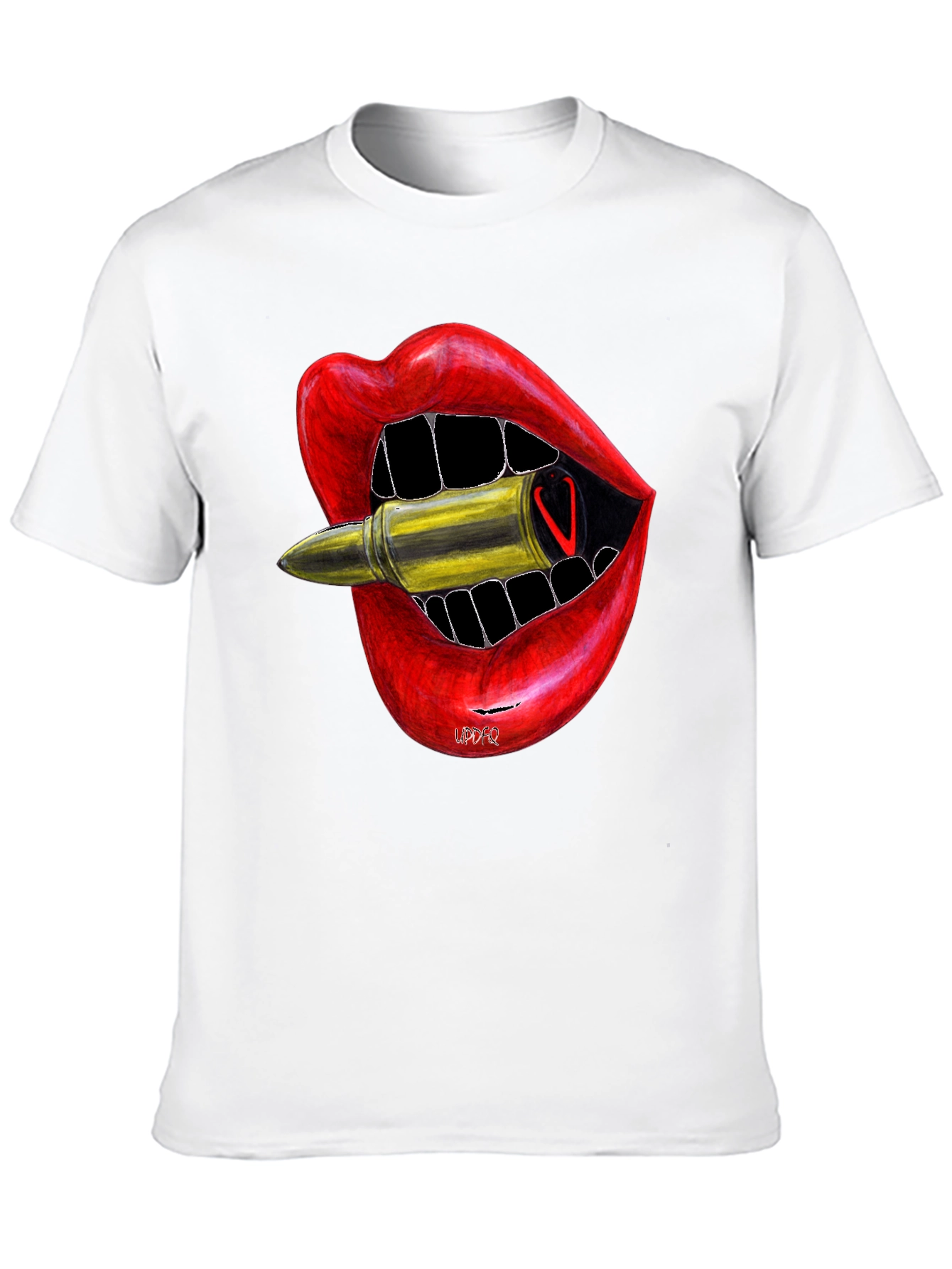 Lip Bite Bullet Graphic Tee - Edgy Style