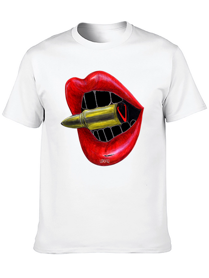 Lip Bite Bullet Graphic Tee - Edgy Style
