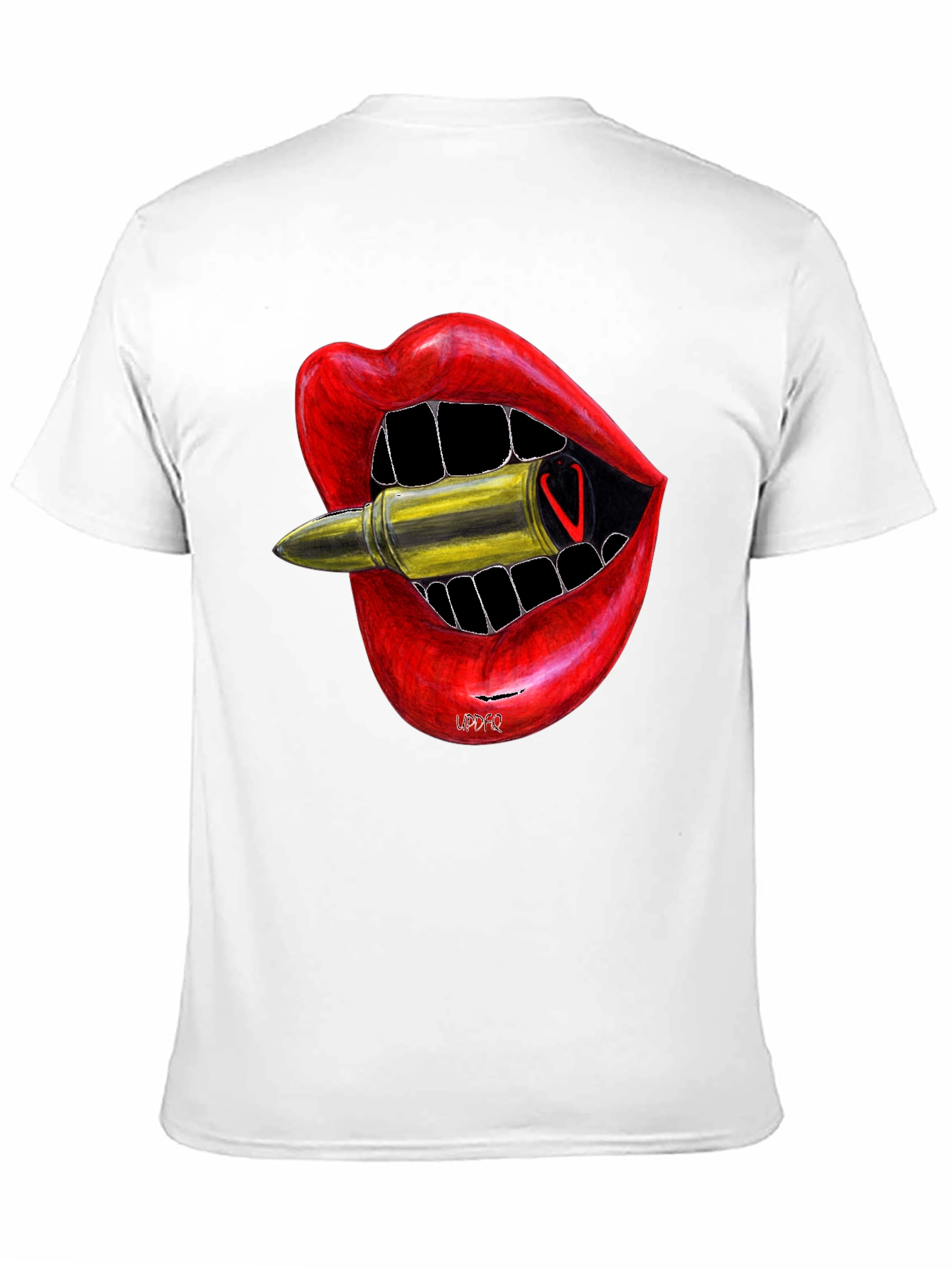 Lip Bite Bullet Graphic Tee - Edgy Style