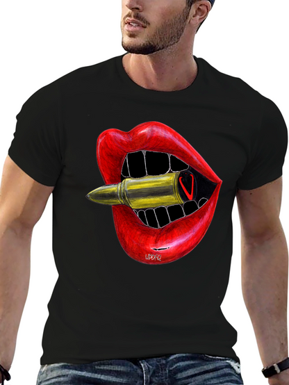 Lip Bite Bullet Graphic Tee - Edgy Style