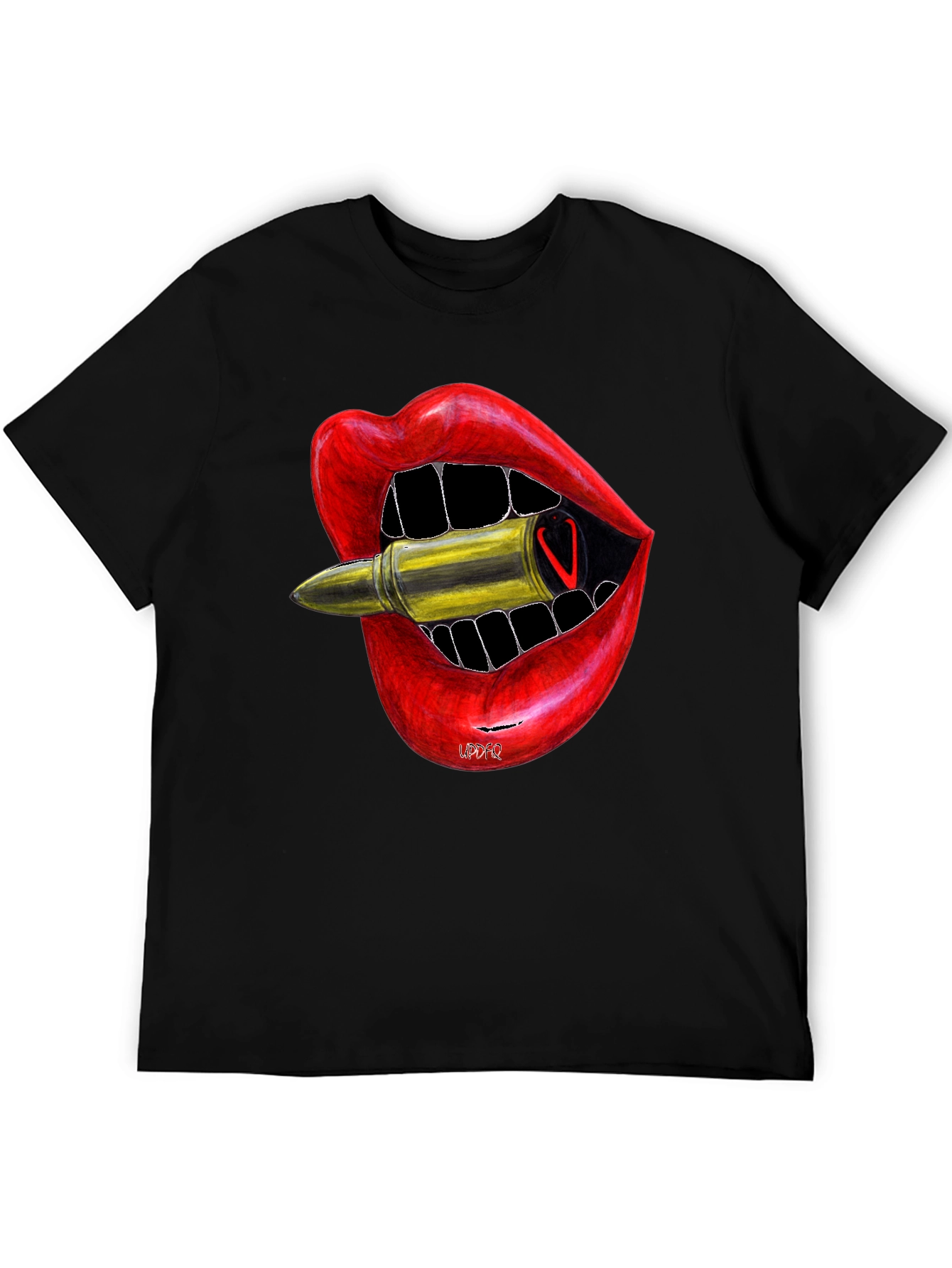 Lip Bite Bullet Graphic Tee - Edgy Style