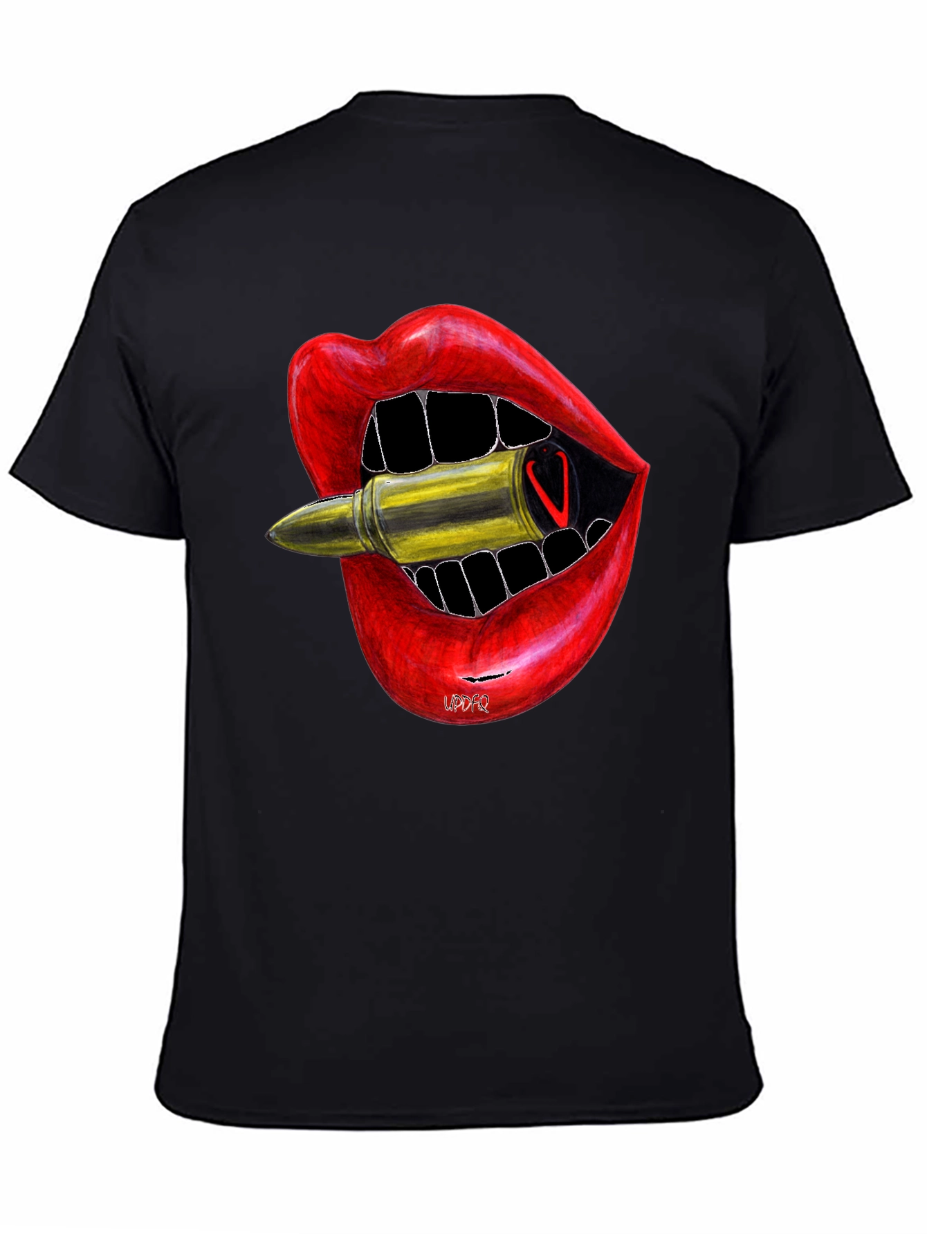 Lip Bite Bullet Graphic Tee - Edgy Style
