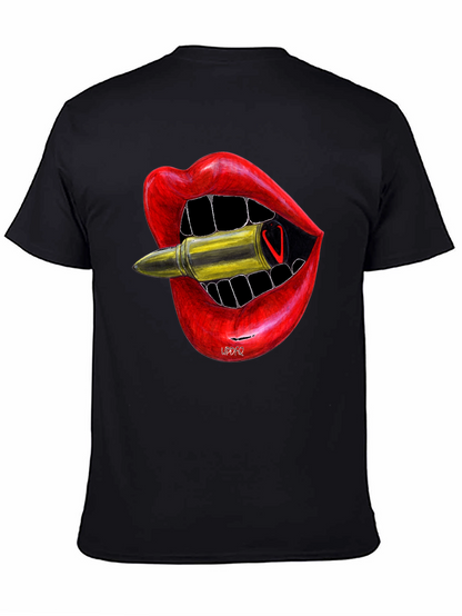 Lip Bite Bullet Graphic Tee - Edgy Style
