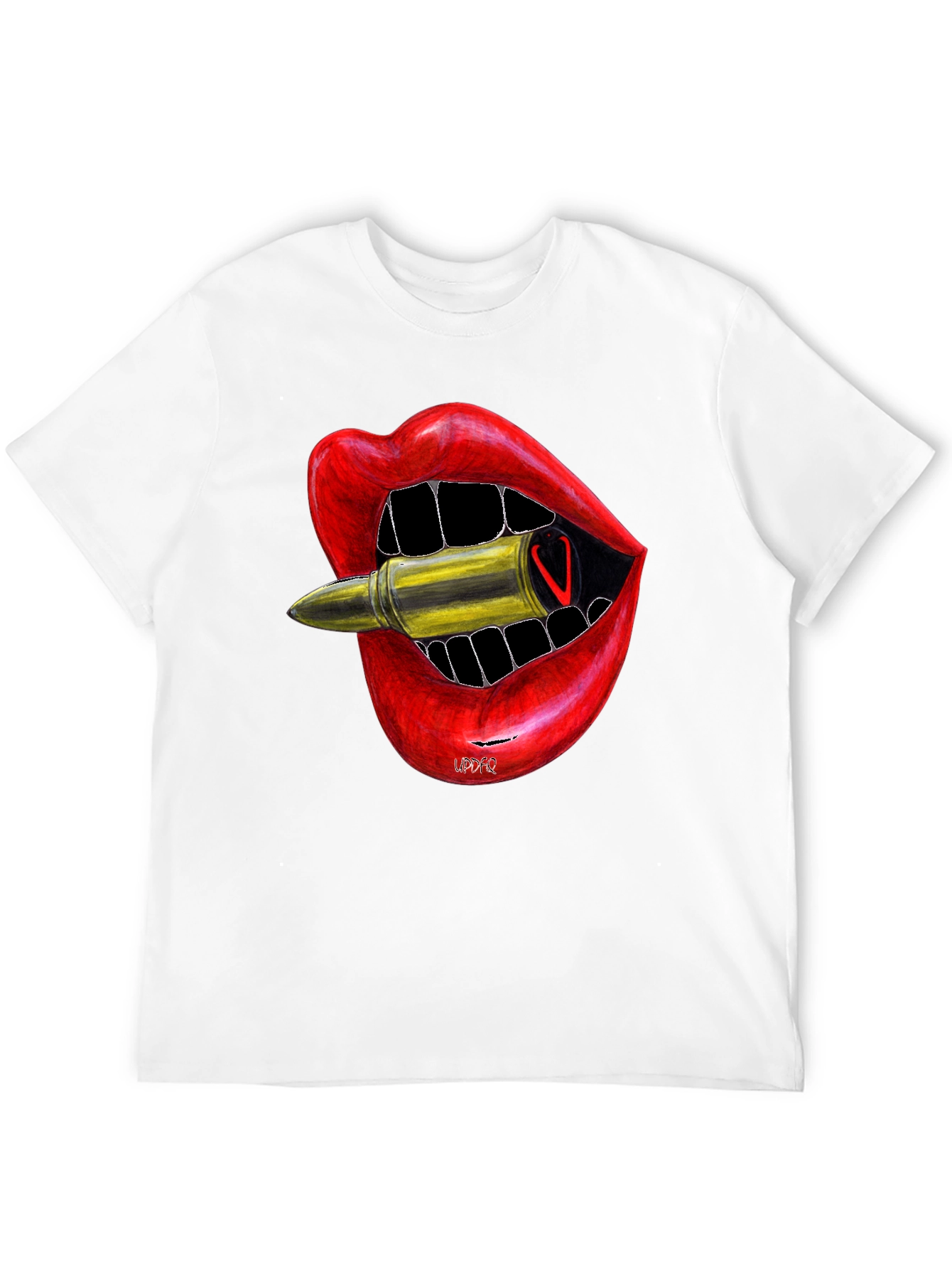 Lip Bite Bullet Graphic Tee - Edgy Style
