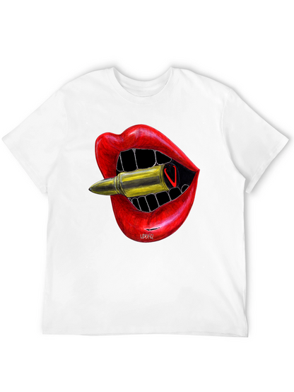 Lip Bite Bullet Graphic Tee - Edgy Style