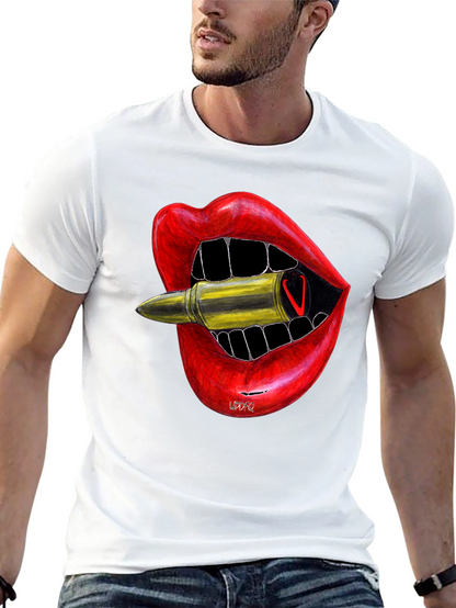 Lip Bite Bullet Graphic Tee - Edgy Style