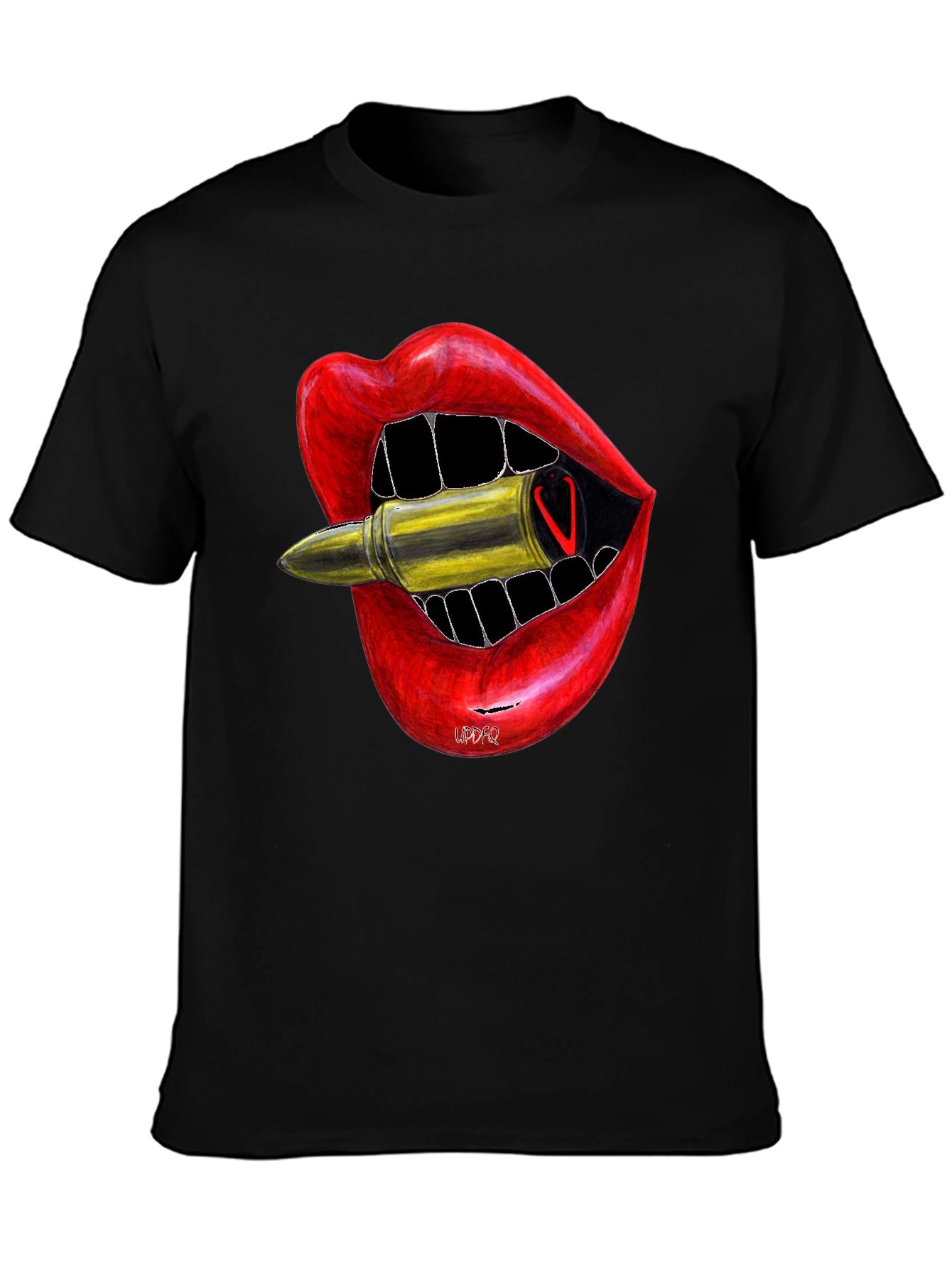 Lip Bite Bullet Graphic Tee - Edgy Style