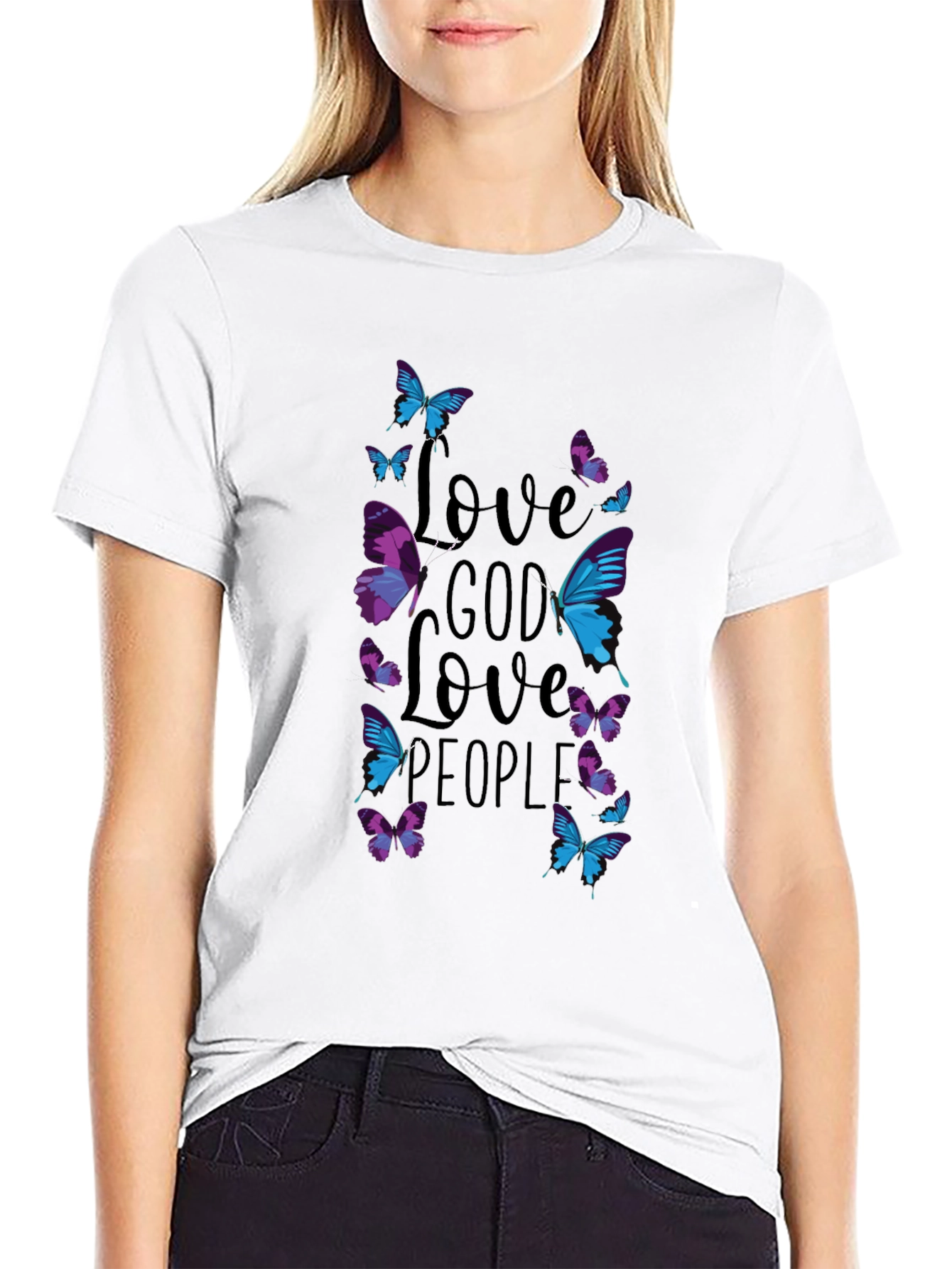 Love God Love People Butterfly T-Shirt
