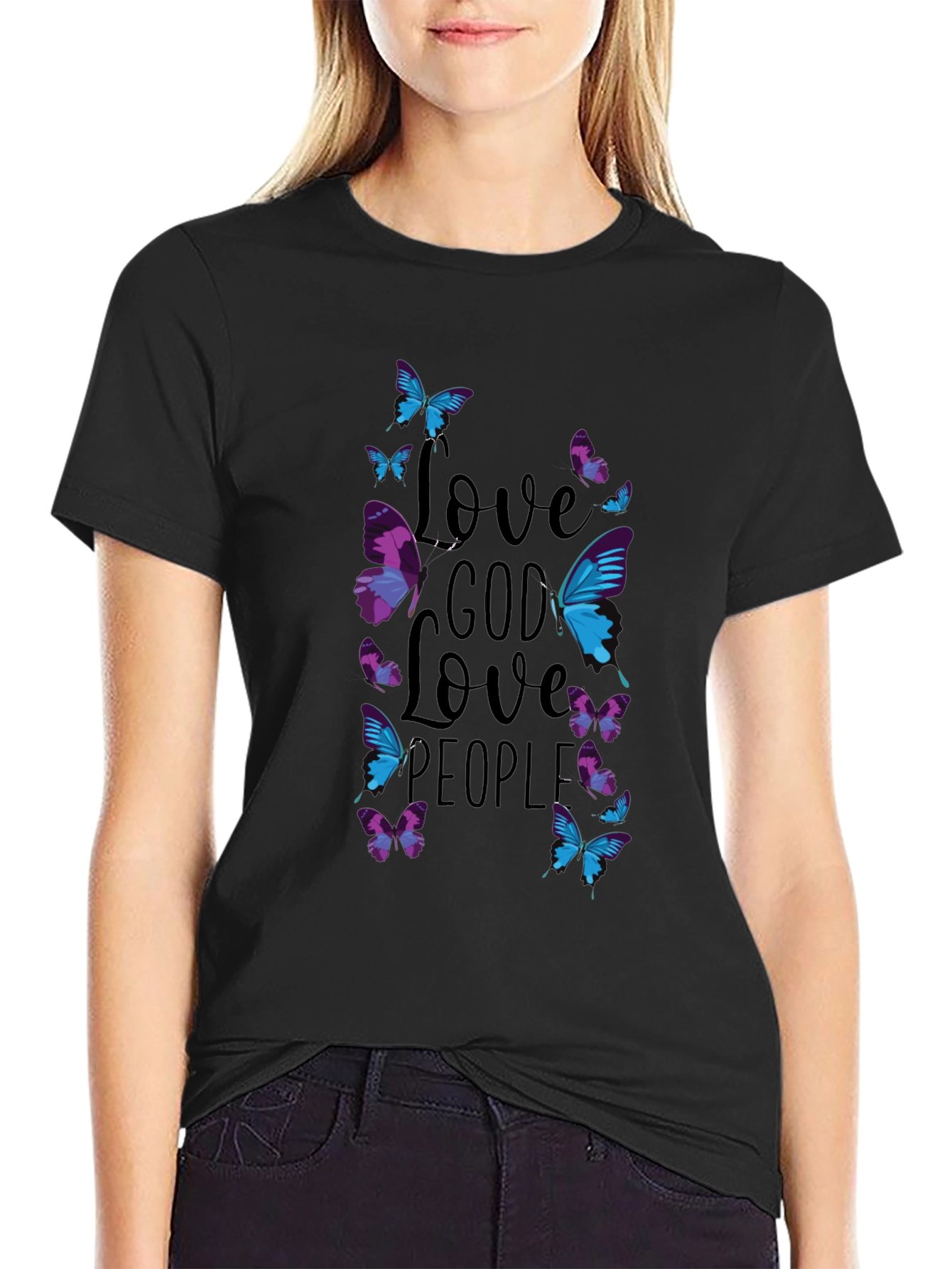 Love God Love People Butterfly T-Shirt