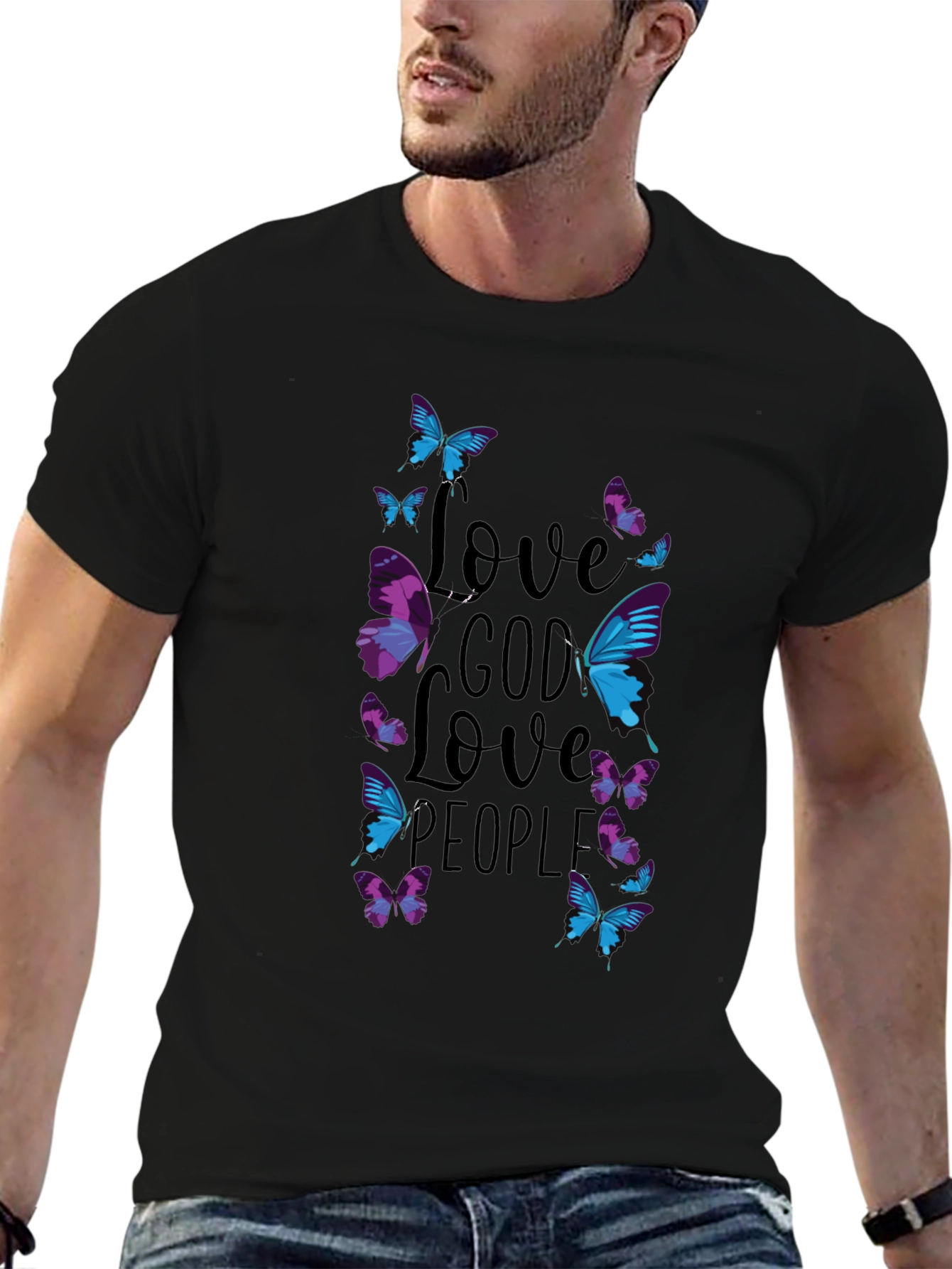 Love God Love People Butterfly T-Shirt