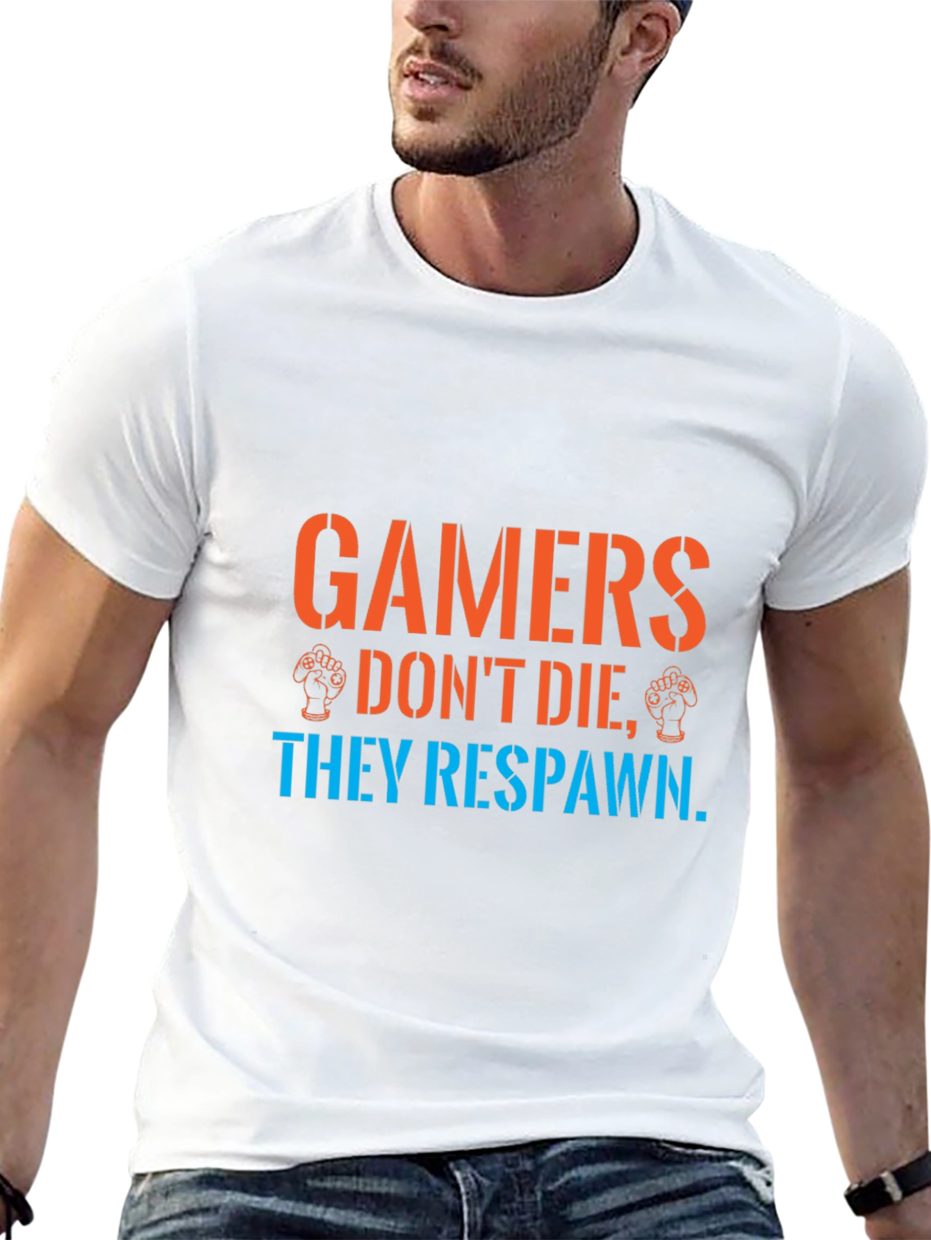 Gamers Respawn Black T-Shirt - Funny Gaming Tee