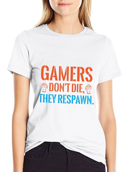 Gamers Respawn Black T-Shirt - Funny Gaming Tee