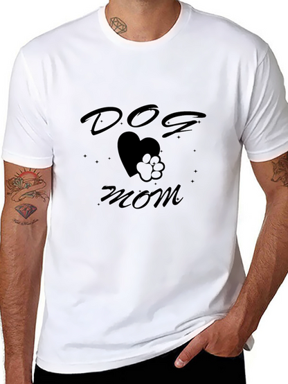 Dog Mom T-Shirt Heart Paw Print Tee