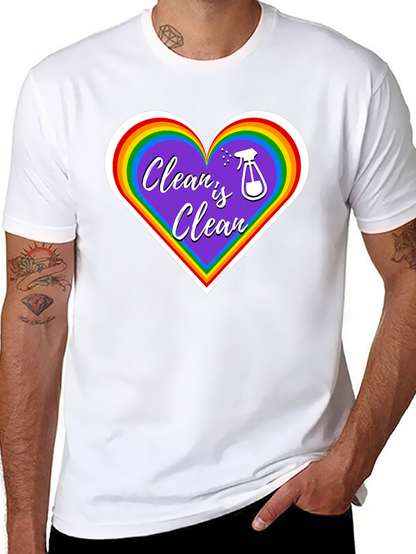 Clean is Clean Rainbow Heart T-Shirt