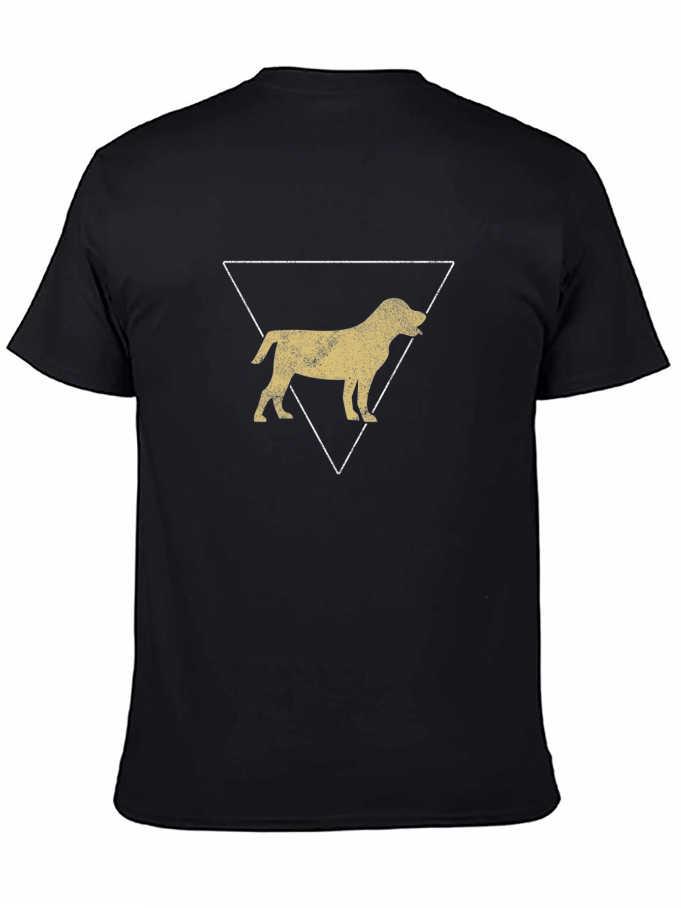Dog Silhouette Triangle Graphic Tee - Black