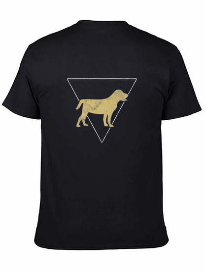 Dog Silhouette Triangle Graphic Tee - Black