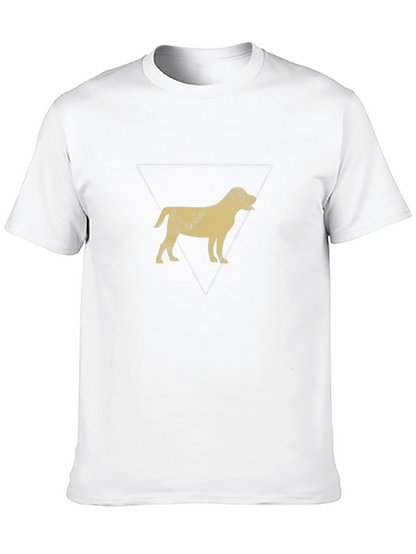 Dog Silhouette Triangle Graphic Tee - Black