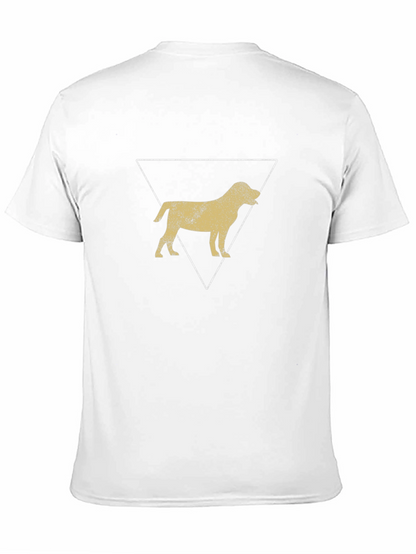 Dog Silhouette Triangle Graphic Tee - Black