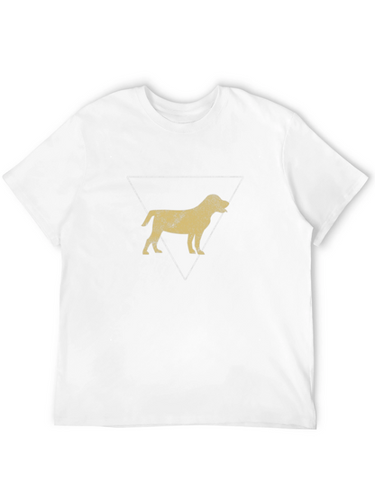 Dog Silhouette Triangle Graphic Tee - Black