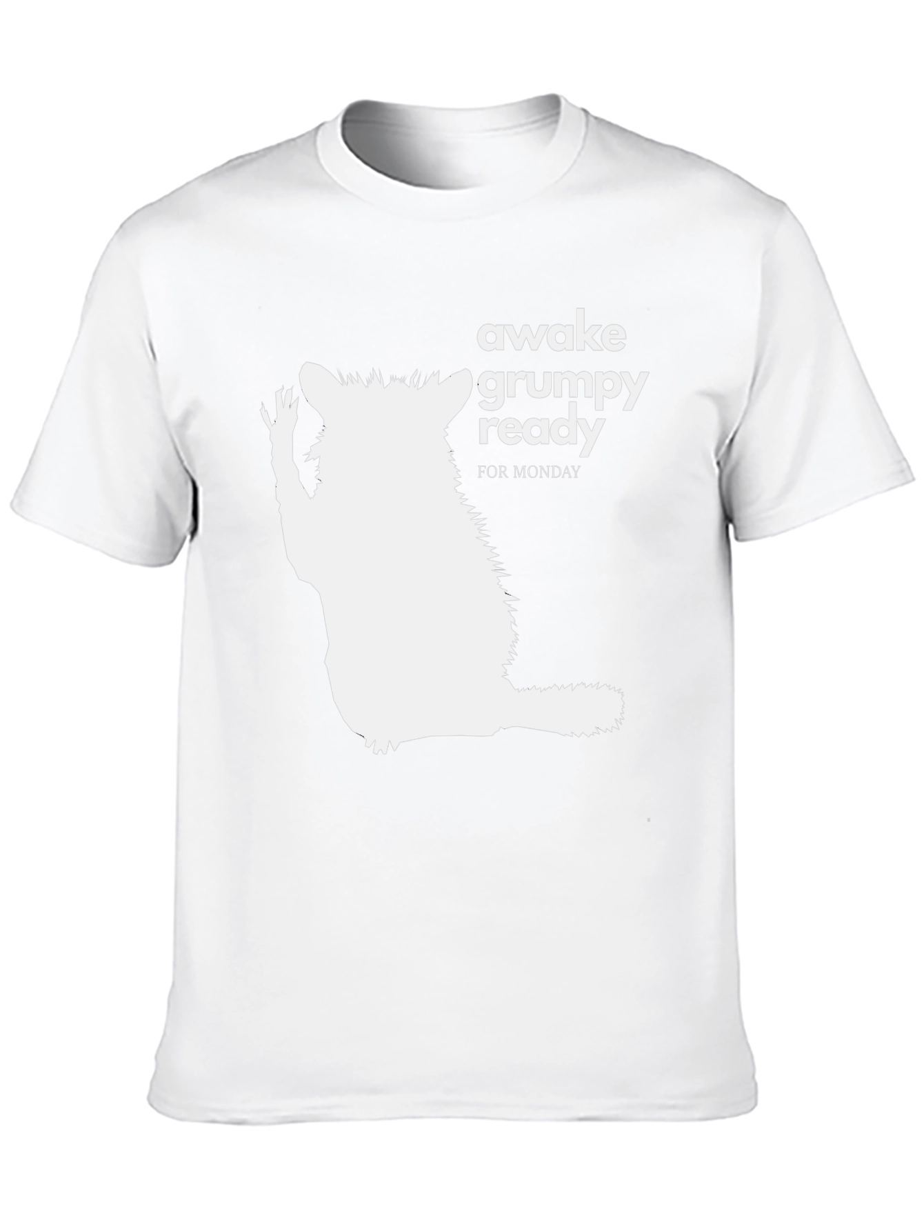 Awake Grumpy Ready for Monday Black T-Shirt