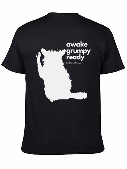 Awake Grumpy Ready for Monday Black T-Shirt