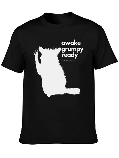 Awake Grumpy Ready for Monday Black T-Shirt