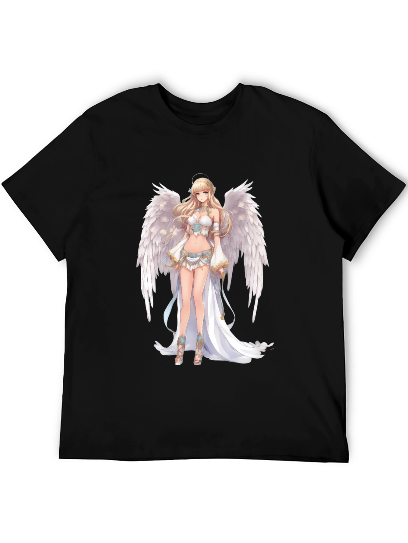 Anime Angel Graphic Black T-Shirt