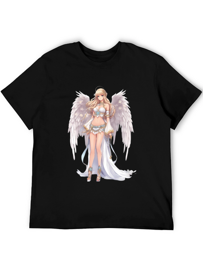 Anime Angel Graphic Black T-Shirt