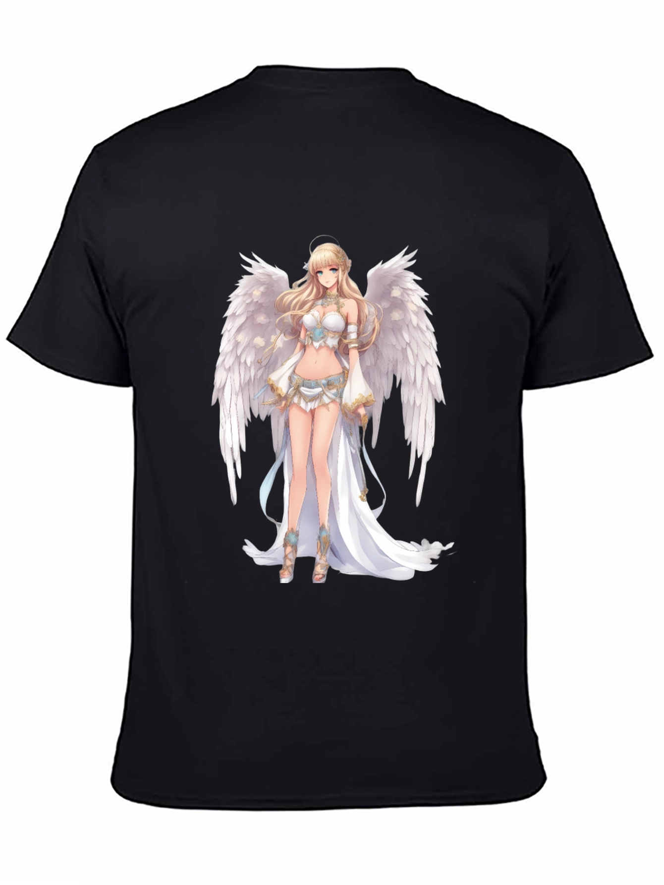 Anime Angel Graphic Black T-Shirt