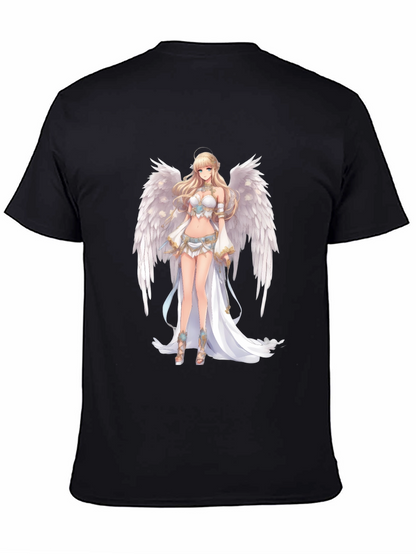Anime Angel Graphic Black T-Shirt