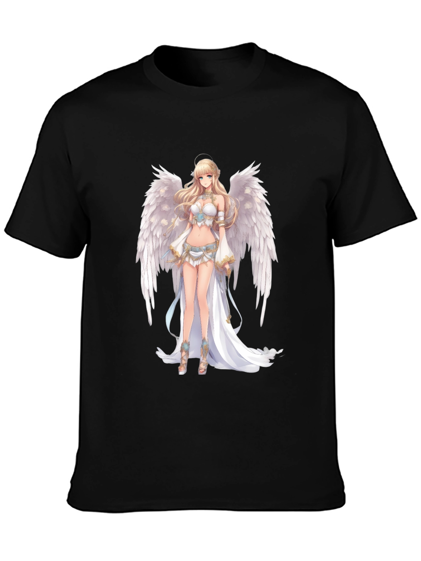 Anime Angel Graphic Black T-Shirt