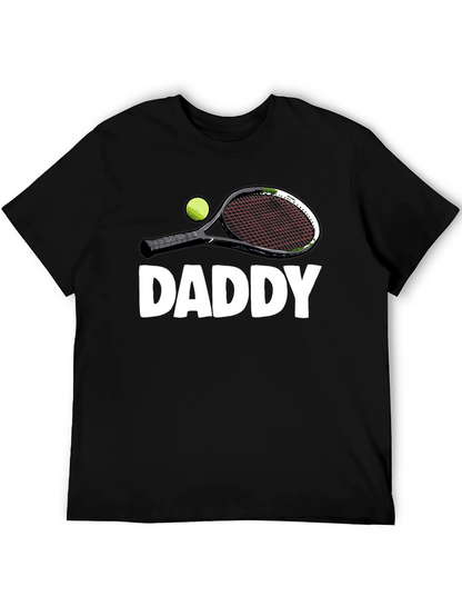 Daddy Tennis Racket Graphic T-Shirt