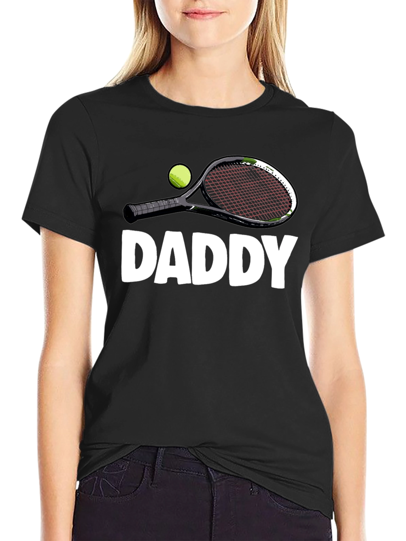 Daddy Tennis Racket Graphic T-Shirt