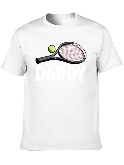 Daddy Tennis Racket Graphic T-Shirt