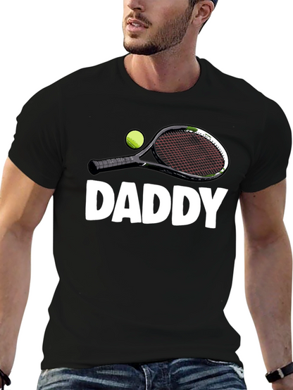 Daddy Tennis Racket Graphic T-Shirt
