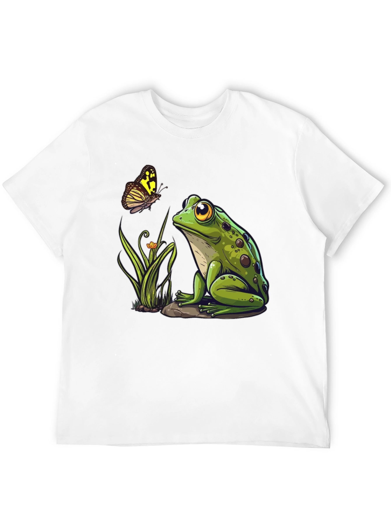 Frog & Butterfly Graphic Tee - Nature Lovers Shirt